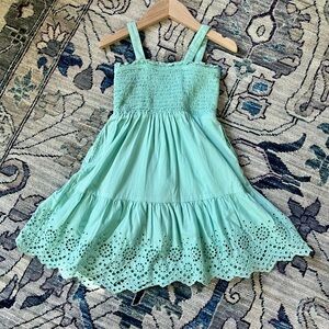 GAP Light Green Eyelet Kids Dress